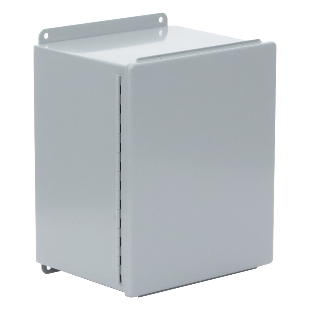 Gabinete de Bisagra Continua NEMA 12; IP66 de Uso en Intemperie, 305 x 254 x 203 mm, De Acero, Color Gris