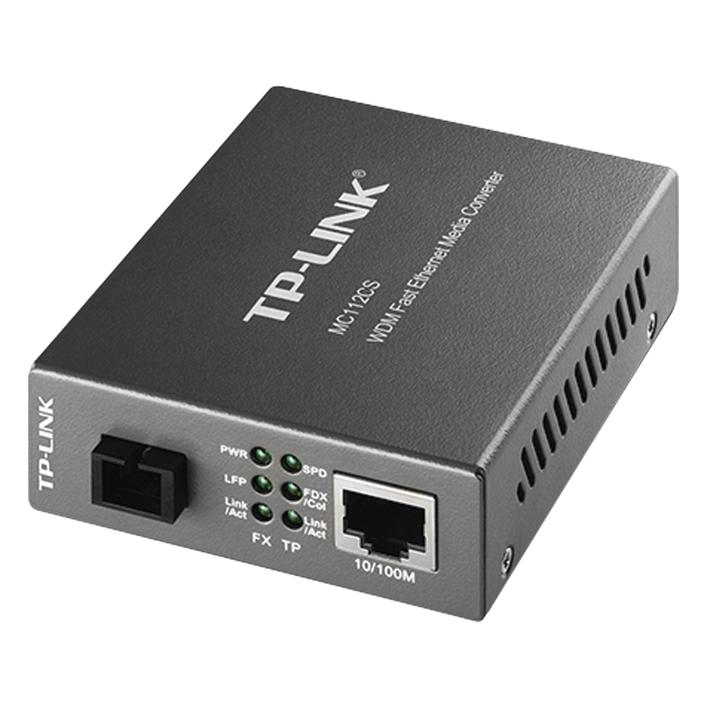 Convertidor Fibra Óptica WDM Monomodo / 1 puerto RJ45 10/100 Mbps / 1 puerto SC/UPC 100 Mbps /  Hasta 20 Km / Para su Funcionamiento Requiere el Modelo MC111CS / Plug and Play