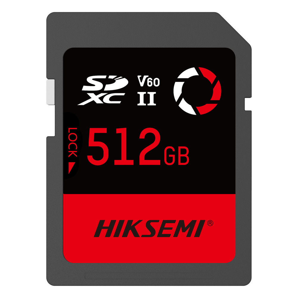 Memoria SD / 512 GB / 250 MB/s Lectura / 180 MB/s Escritura / V60 U3 / Para Fotografía Profesional 4K / HIKSEMI CAPTURE E60