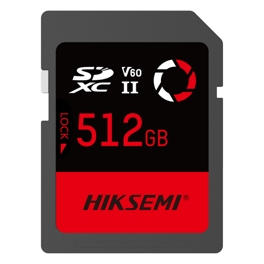 Memoria SD / 512 GB / 250 MB/s Lectura / 180 MB/s Escritura / V60 U3 / Para Fotografía Profesional 4K / HIKSEMI CAPTURE E60