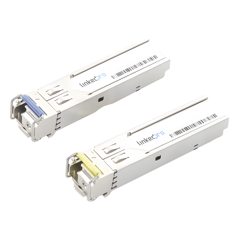 Transceptores Ópticos Industriales Bidireccionales SFP+ (Mini-Gbic) / Monomodo 1270 & 1330 nm / 10 Gbps / 10GBASE / Conector LC/UPC Simplex / DDM / Hasta 60 km / 2 Piezas