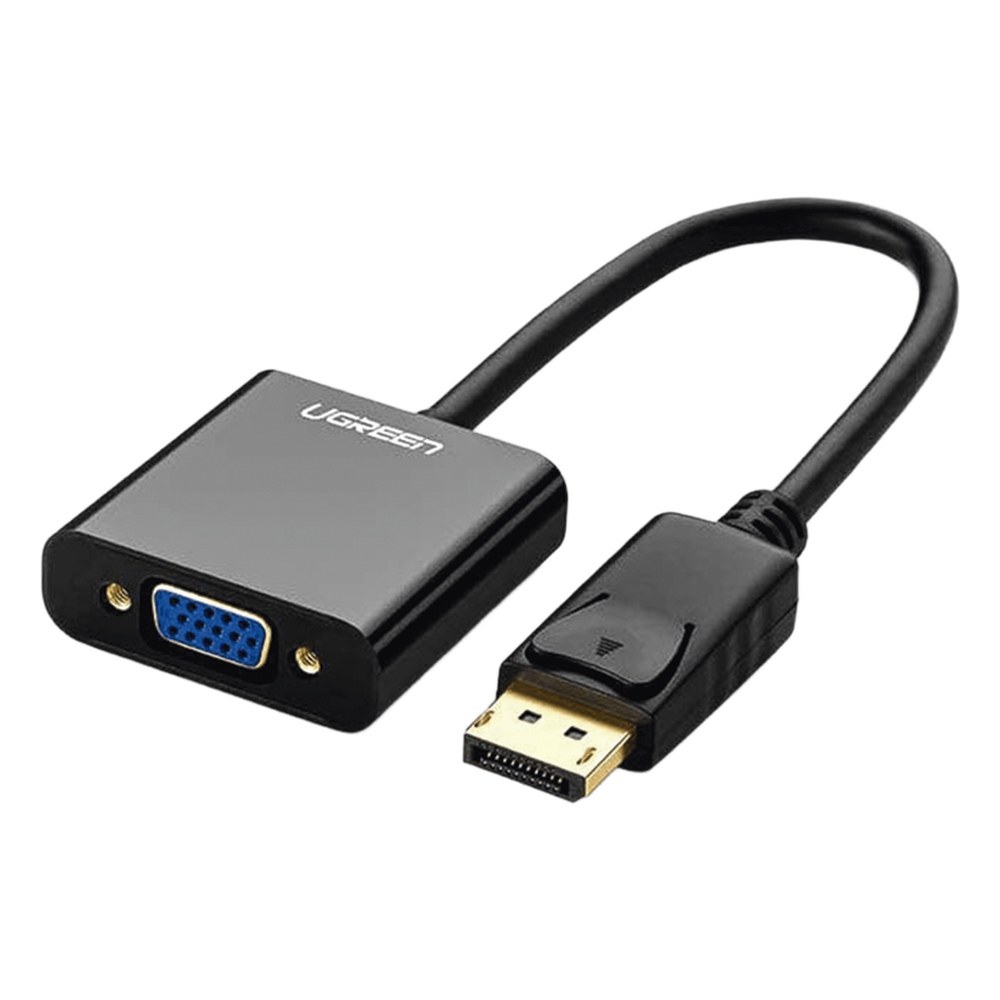 Convertidor DP Macho a VGA Hembra (Negro).
