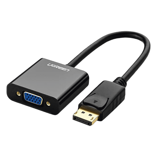 Convertidor DP Macho a VGA Hembra (Negro).
