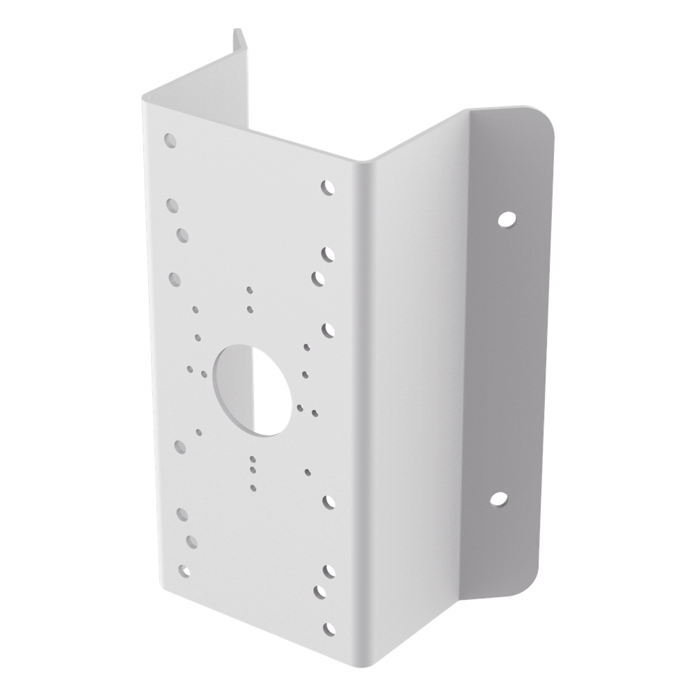 Montaje de Esquina para PTZ TURBOHD o IP / Uso en Exterior / Material de Acero de Carbono / Color Blanco