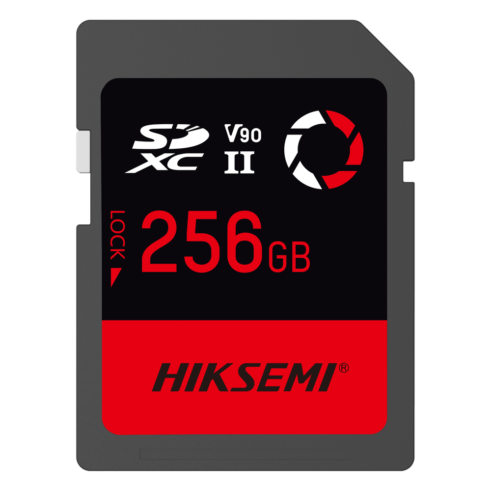 Memoria SD / 256 GB / 300 MB/s Lectura / 260 MB/s Escritura / V90 U3 / Para Video 8K Profesional / HIKSEMI CAPTURE E90
