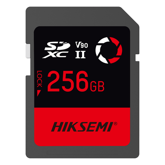Memoria SD / 256 GB / 300 MB/s Lectura / 260 MB/s Escritura / V90 U3 / Para Video 8K Profesional / HIKSEMI CAPTURE E90