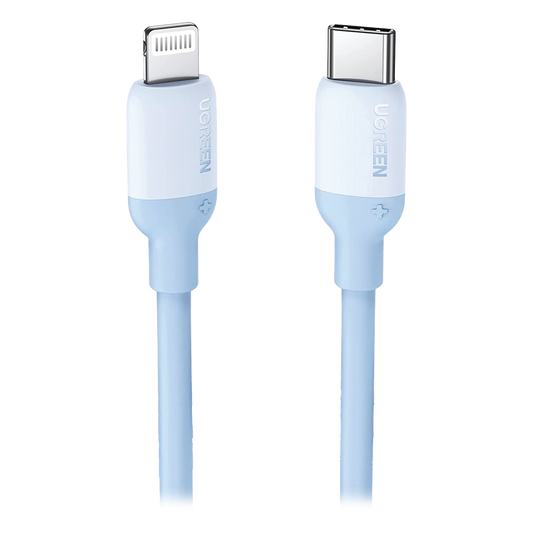 Cable USB-C a Lightning / Certificado MFi / 1 Metro / Adecuado para iPhone, iPad, iPod / Carga Rápida PD 20W /  Sincronización de Datos de hasta 480 Mbps / Goma de Silicona y  TPE. / Suave al Tacto / Color Navy Blue
