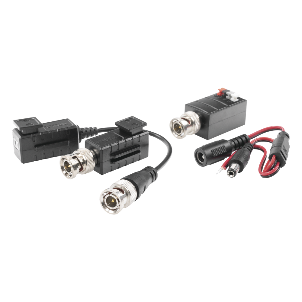Kit de TRANSCEPTORES DE VIDEO DE LARGO ALCANCE / 320 Metros / Resolución 720P y 1080P / Cat 5e/6 / Compatible con cámaras HD-TVI/CVI/AHD/CVBS / Alimente solo el Receptor / Protección Interconstruida contra sobretensión.
