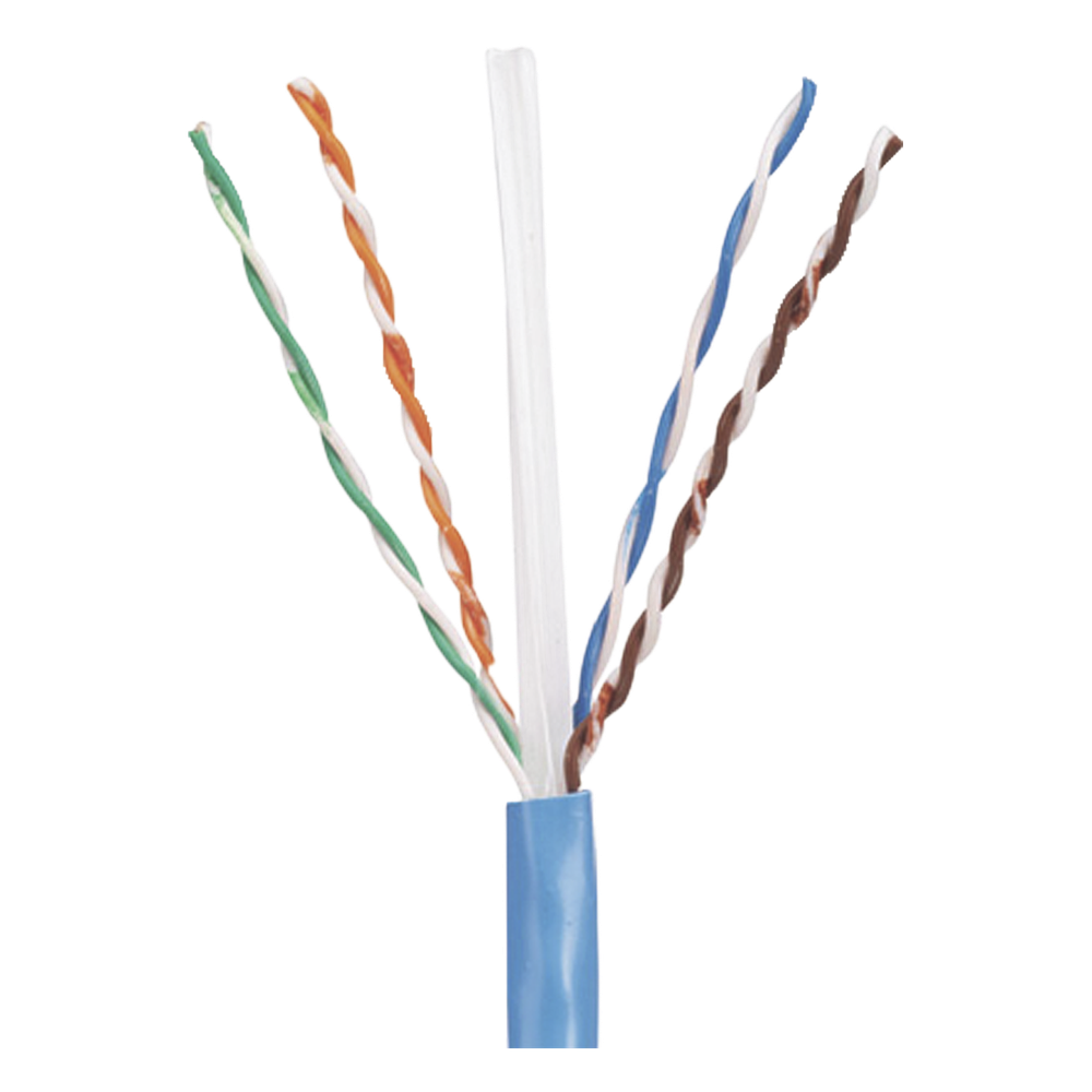 Bobina de Cable UTP 305 Metros (1000 Pies) de Cobre, PanNet, Azul, Categoría 5e (24 AWG), Riser (CMR), de 4 Pares