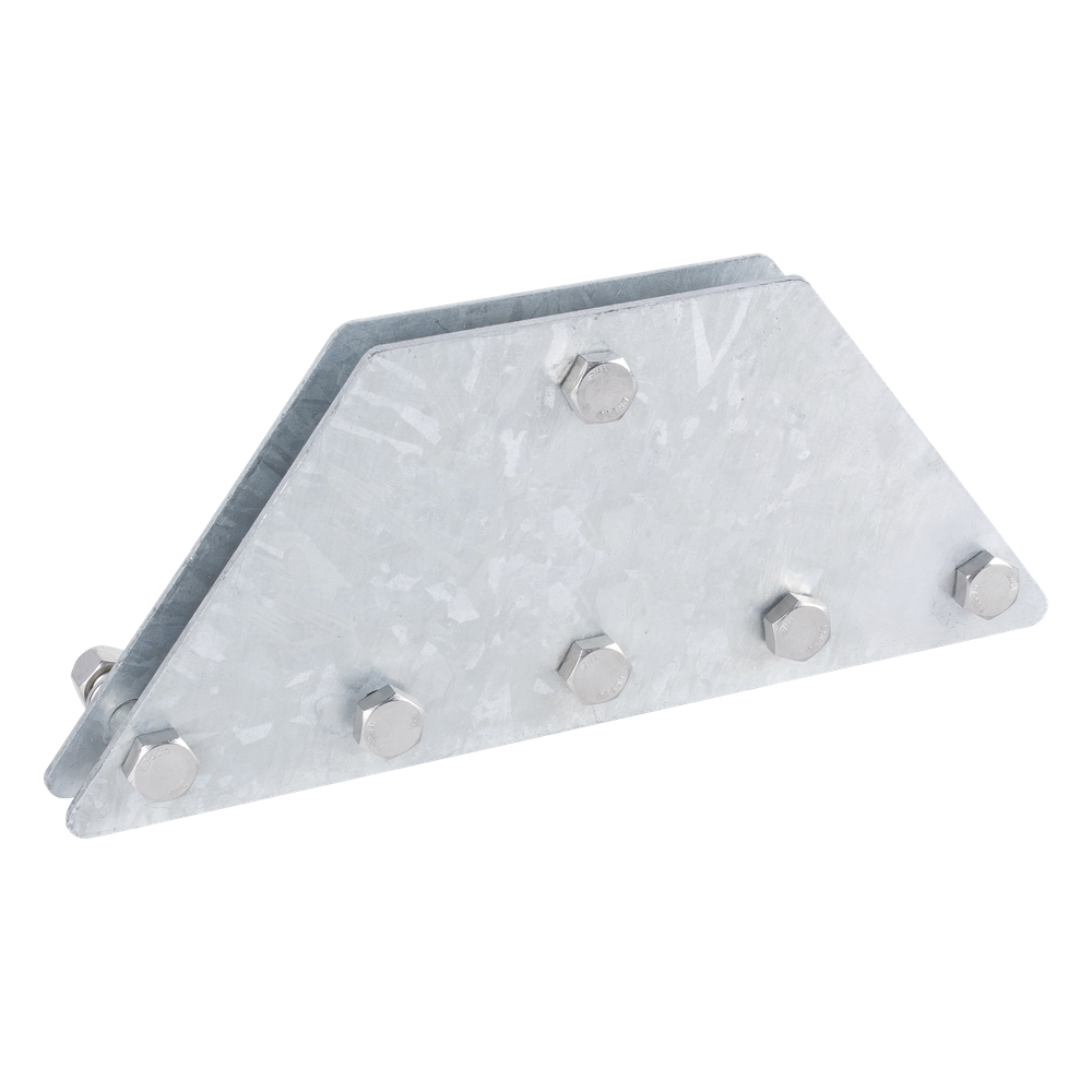 Placas igualadoras con tornillería y separadores, para 6 retenidas. Galvanizado en inmersión.