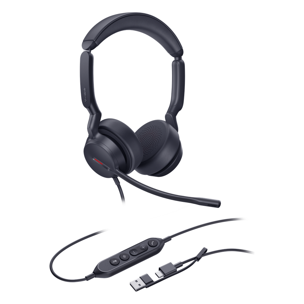 Diadema Alámbrica UH44 Dual UC de Yealink con Conectividad USB-C/A y Amplia Compatibilidad