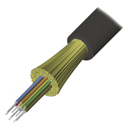 Cable de Fibra Óptica de 12 Hilos, Interior/Exterior, Tight Buffer, No Conductiva (Dieléctrica), Plenum, Monomodo OS2, 1 Metro (3.28 Pies)
