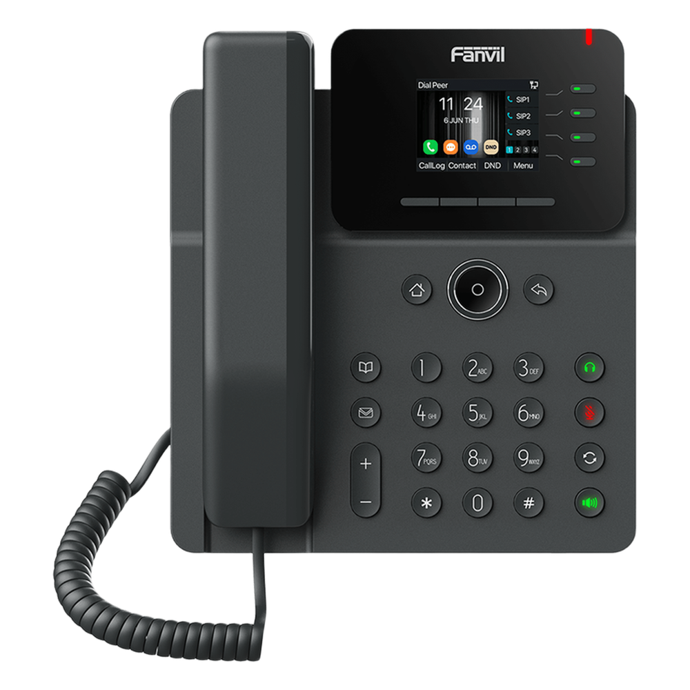 Teléfono IP Wi-Fi Empresarial,Bluetooth, 4 líneas SIP, pantalla a color 2.4", PoE, puertos Gigabit, conferencia local de 6 vías.