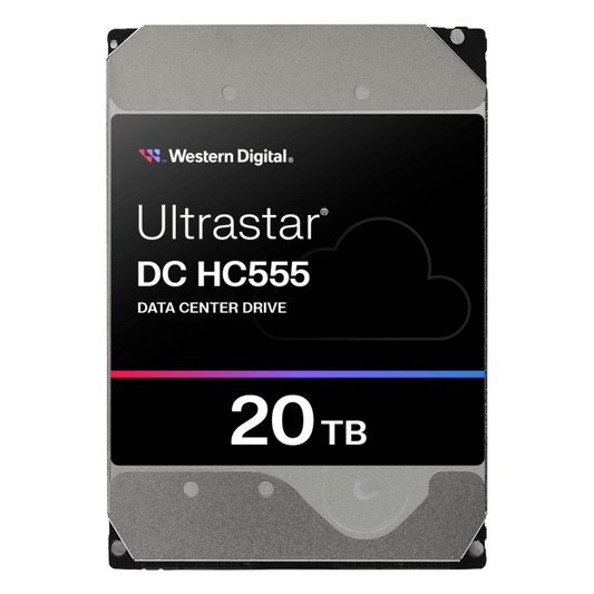 Disco Duro Empresarial WD Ultrastar HC555 / 20TB / SATA 6Gb/s / 7200 RPM / HelioSeal / ePMR / CMR