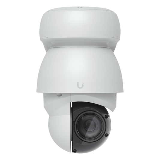Cámara UniFi Protect PTZ AI Industrial Color Blanco, 4K (8MPX), Zoom Óptico 22x, Visión Nocturna IR 100 m, Reconocimiento Facial y Placas, Protección IP66, Movimiento 360°, PoE++