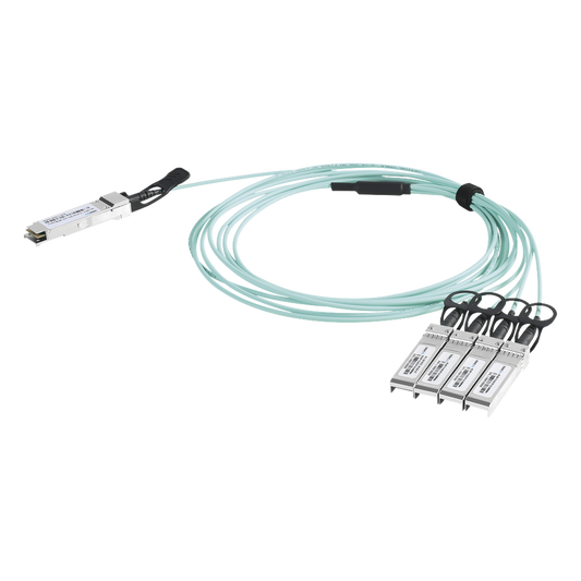 Cable AOC QSFP+ de 40 Gbps a 4x 10 Gbps / Cable de fibra óptica Activo / Longitud: 2 metros