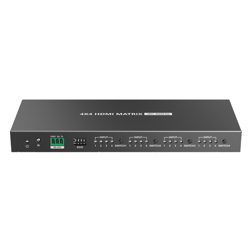 Matricial 4x4 HDMI | 4K@60Hz | Soporta HDR10 | Configuración EDID | Múltiples Modos de Conmutación