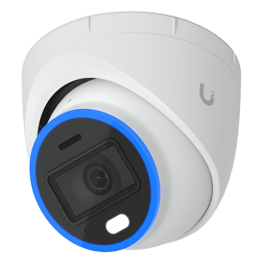 Cámara UniFi Protect Turret AI blanca / 4K(8MP) / Ángulo ultra-ancho 109.9 / Visión Nocturna IR 40 m / AI Avanzado: Reconocimiento de Rostros y Matrículas / LED para color en la noche / Micrófono 2 vías / ranura M