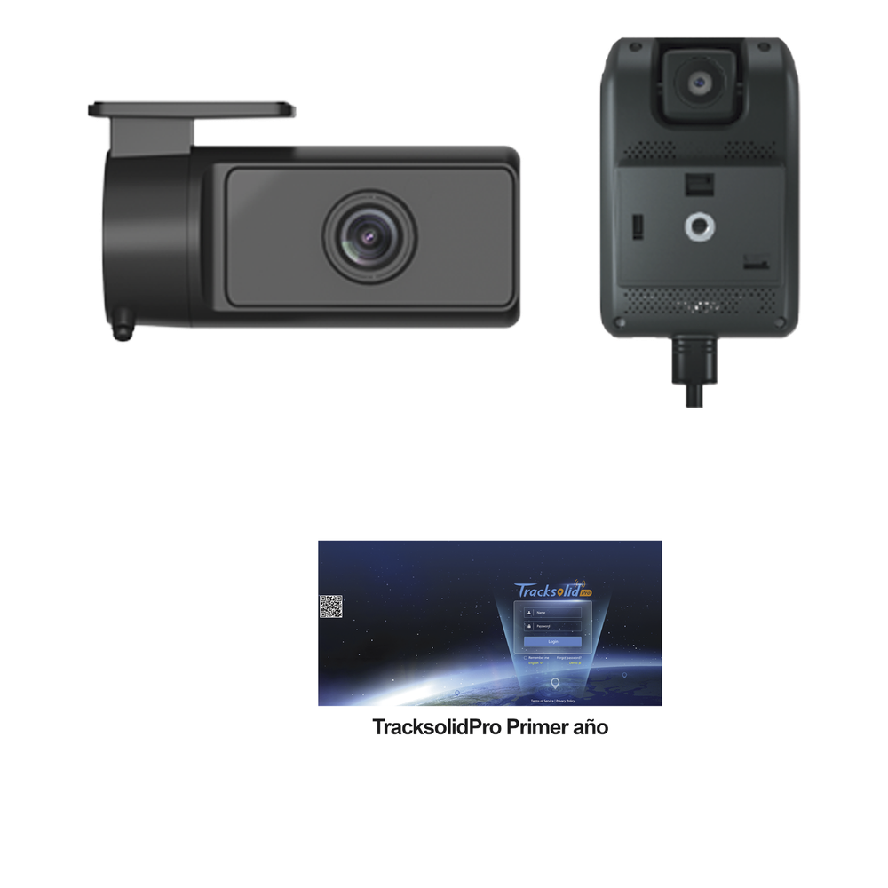 KIT Dashcam con sistema de control ADAS (asistencia de manejo) y Camara de cabina (CI03) / Multiples alarmas /Comunicación dos vías / ideal para flotas vehiculares / Facil instalacio / Incluye primer año de plataforma TrackSolidPro
