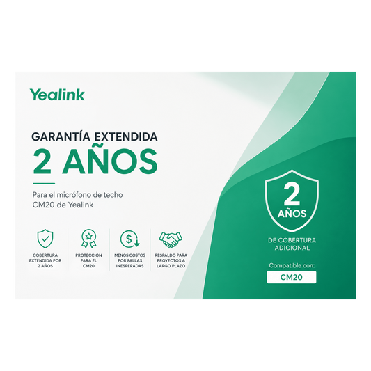 Garantia Extendida de 2 años para Microfono de Techo CM20 de Yealink