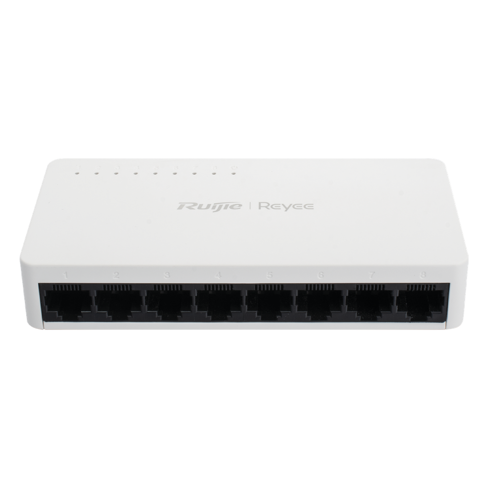 Switch no administrable, Visible en la Topología de la Nube, con 8 puertos 10/100 Mbps