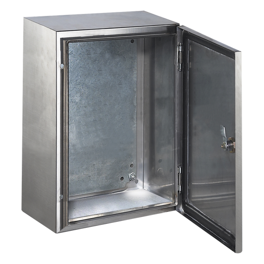Gabinete de Acero Inoxidable IP66 Uso en Intemperie (600 x 800 x 200 mm) con Placa Interna Galvanizada.