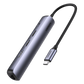 HUB USB-C (Docking Station) 5 en 1 | Ultra Delgado | 2 USB-A 3.1 a (5 Gbps) | HDMI 4K@60Hz | RJ45 (Gigabit Ethernet) | USB-C PD Carga Rápida 100W | Soporta OTG | Chips Inteligentes | Pequeño y Ligero | Caja de Aluminio.