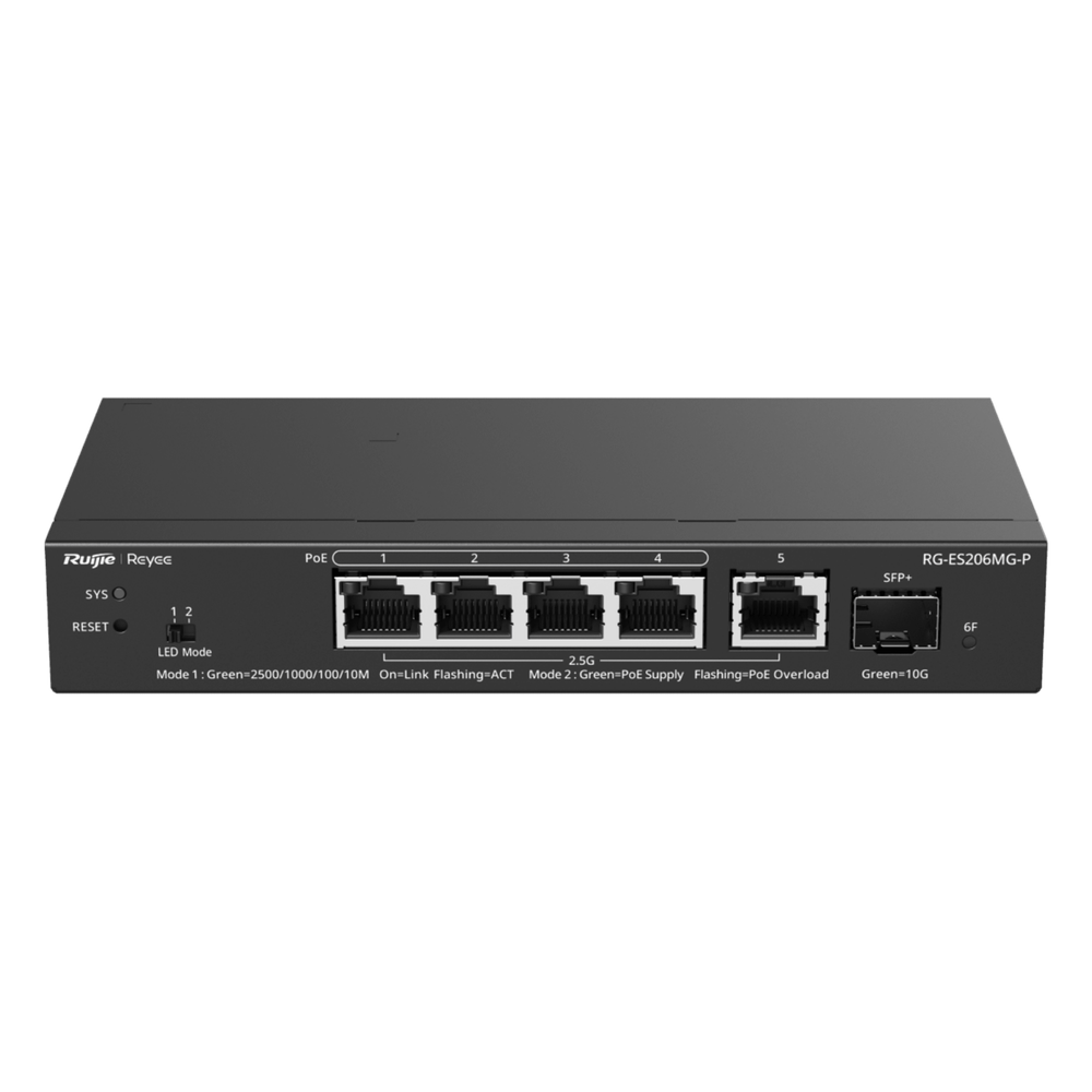 Switch Administrable Capa2 PoE+ con 5 puertos Multi-Gigabit 2.5Gb, hasta 70w PoE