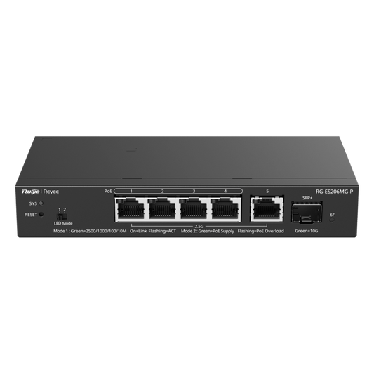 Switch Administrable Capa2 PoE+ con 5 puertos Multi-Gigabit 2.5Gb, hasta 70w PoE