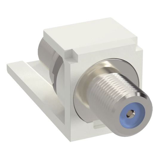 Módulo Acoplador Coaxial Tipo F, Mini-Com, de 75 Ohms, 3.0 GHz, Color Blanco