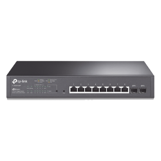 Switch PoE JetStream SDN Administrable 8 puertos 10/100/1000 Mbps + 2 puertos SFP, 8 puertos PoE, 150W, administración centralizada OMADA SDN