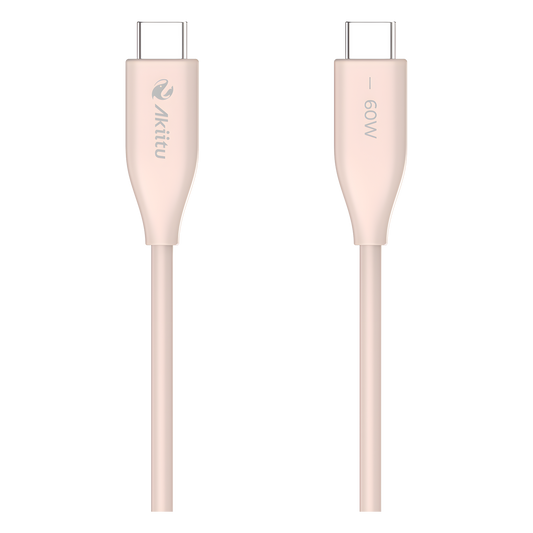 Cable de Carga USB-C a C / 1.5 Metros (4.92 Pies) / Tecnología GaN (Nitruro de Galio) / Fast-Charging / Potencia 60W / Velocidad Transferencia 480 Mbps / Material Silicona No Tóxica / Conector Aluminio Anodizado