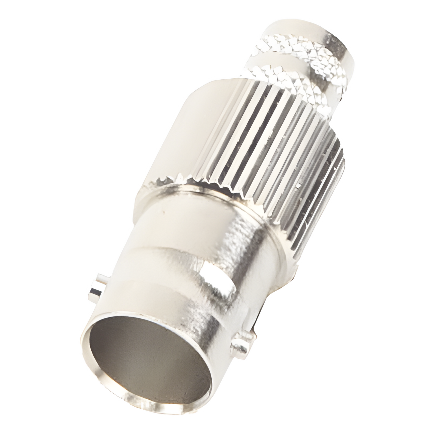 Conector BNC Hembra de 75 Ohm, Anillo Plegable para Cable RG-6/U, Níquel/ Oro/ Teflón.