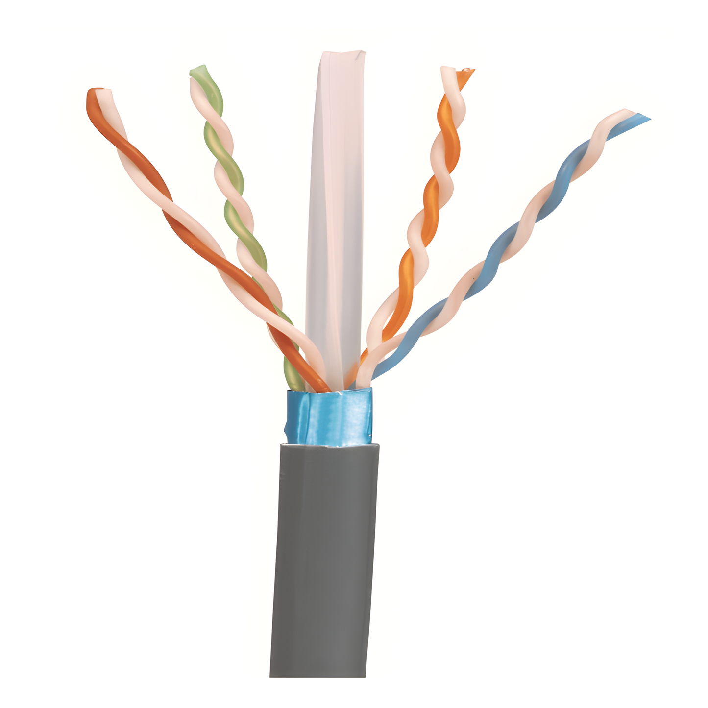 Bobina de Cable Blindado F/UTP de 4 Pares, Cat6A, Soporte de Aplicaciones 10GBase-T, LSZH (Libre de Gases Tóxicos), Color Gris, 305 Metros (1000 Pies)