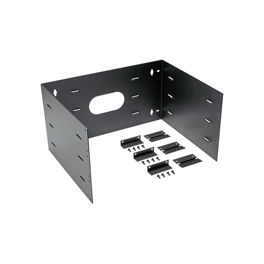 Rack Abierto de Instalación en Pared con Bisagras, Profundidad de 401 mm, 19 in de Ancho, 6 UR, Color Negro