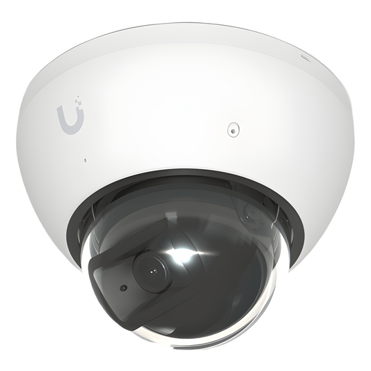Cámara UniFi Protect G5 AI Dome Blanco, Para Interior o Exterior, 4K (8MPX), Ángulo 109.9°. Visión Nocturna IR Hasta 40m, Detecciones Inteligentes de Rostros y Placas, Audio Bidireccional, Protección IP66, Anti-Vandalismo