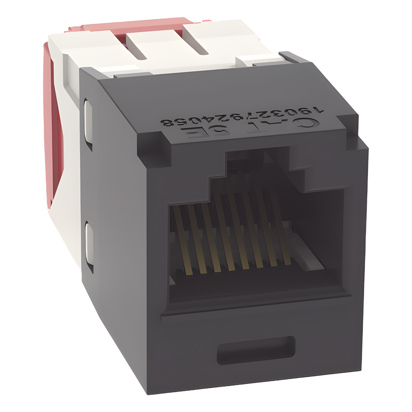 Conector Jack RJ45 Estilo TG, Mini-Com, Categoría 5e, de 8 Posiciones y 8 Cables, Color Negro