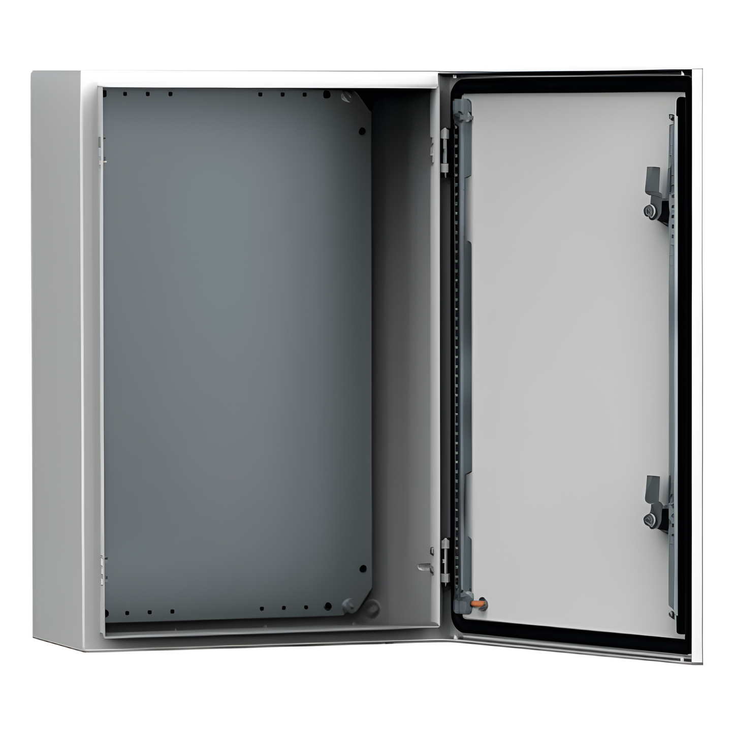 Gabinete de Uso Exterior MAS 250 x 200 x 155 mm (9.84 x 7.87 x 6.10 in) / NEMA 4/12/13 / IP66 / IK10 / Acero Dulce 1.5 mm / Platina de Montaje Incluida / Color Gris Claro