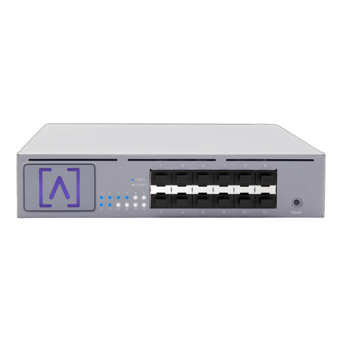Switch de Distribución 12 Puertos SFP+ / 240 Gbps Capacidad de Switching / 120 Gbps Throughput No-Bloqueante / Gestión Cloud / Bluetooth / Rackmount y Wallmount / VLAN Stacking / Rate Limiting