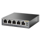 Switch PoE no Administrable de escritorio / 5 puertos 10/100 Mbps / 4 puertos PoE af/at / Presupuesto 67 W / Modo Extensor hasta 250 m / Calidad video prioritaria