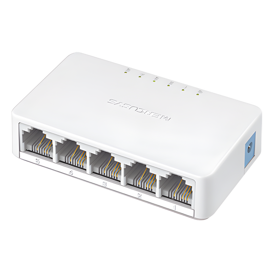 Switch NO Administrable / Para escritorio /  5 puertos 10/100 Mbps / Diseño Compacto / Plug and Play