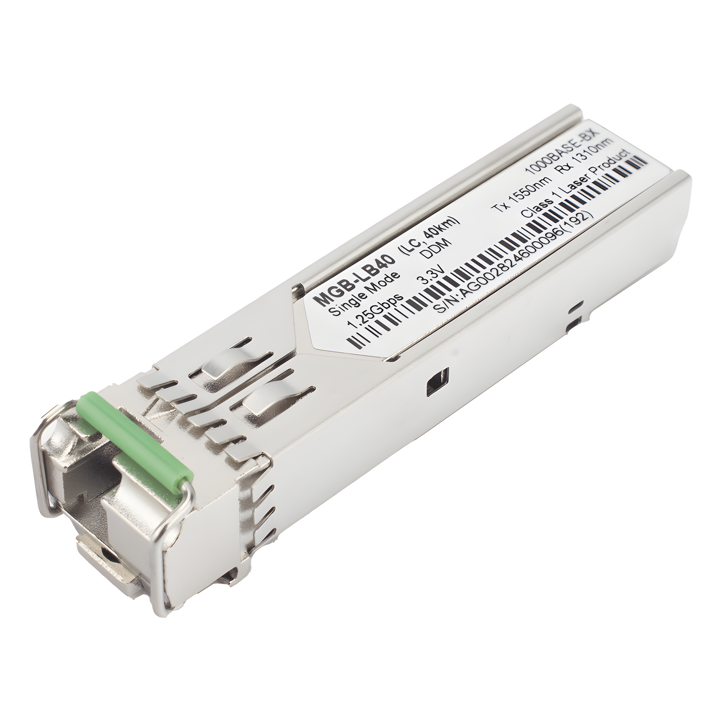 Transceptor mini-Gbic SFP 1G LC TX:1550nm RX:1310 para fibra Mono Modo 40 Km WDM, Requiere MGB-LA40