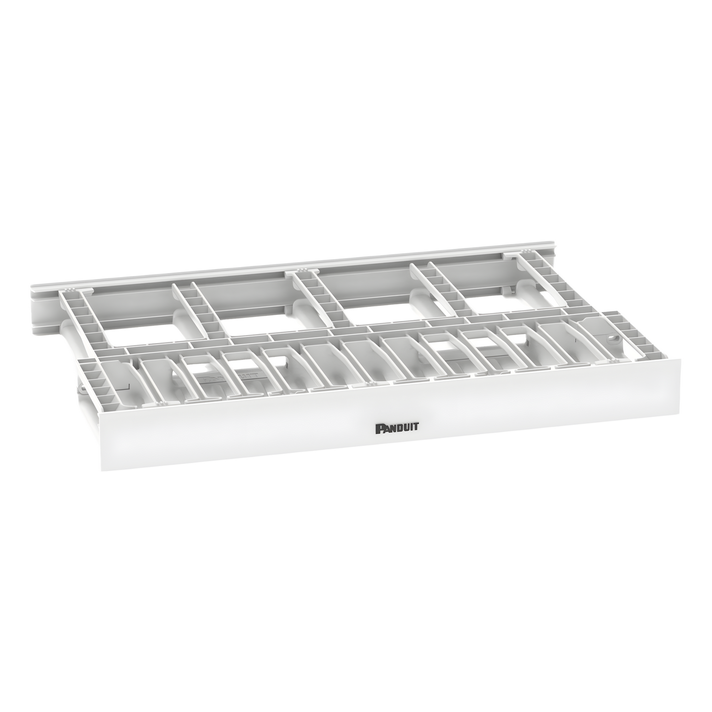Organizador de Cables Horizontal NetManager de Alta Densidad, Doble (Frontal y Posterior), Para Rack de 19in, 1UR, Color Blanco