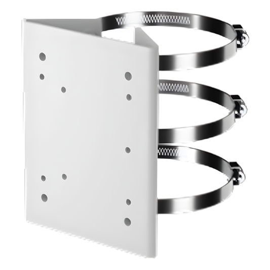 Adaptador para montaje en poste de cámaras PTZ Serie 35 Honeywell, acero, acabado blanco hueso, interior y exterior
