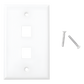 Placa de Pared de 2 Puertos, Keystone, Color Blanco