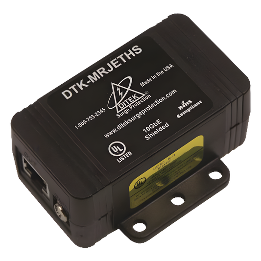Protector de un solo canal 10GbE para sistemas de CCTV , Ideal para protección de cableado categoría CAT5e, CAT6 y CAT6A.