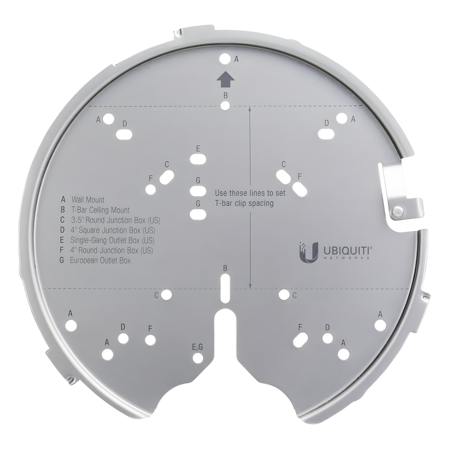 Montaje profesional para Access Points UniFi de plato (AC-PRO/AC-LR/AC-HD/U6-LR/U6-PRO/otros).