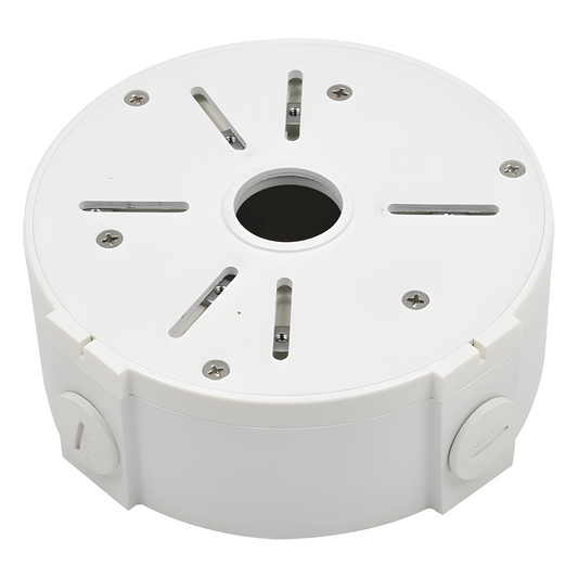 Caja de Conexiones Universal / Uso en Interior / Fabricada en Metal / Color Blanco / Uso en Bala - Domo - Turret / Conexión 3/4