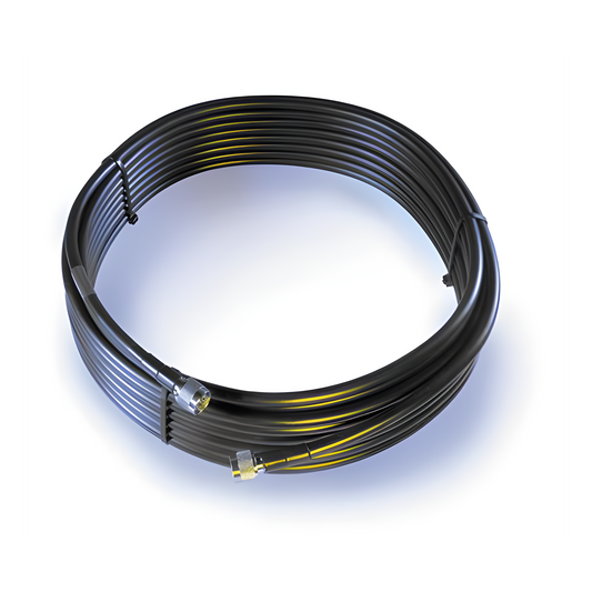 Jumper Coaxial con Cable Wilson-400 | Conector N Macho en los Extremos | 22.86 Metros (75 Pies) de Longitud.