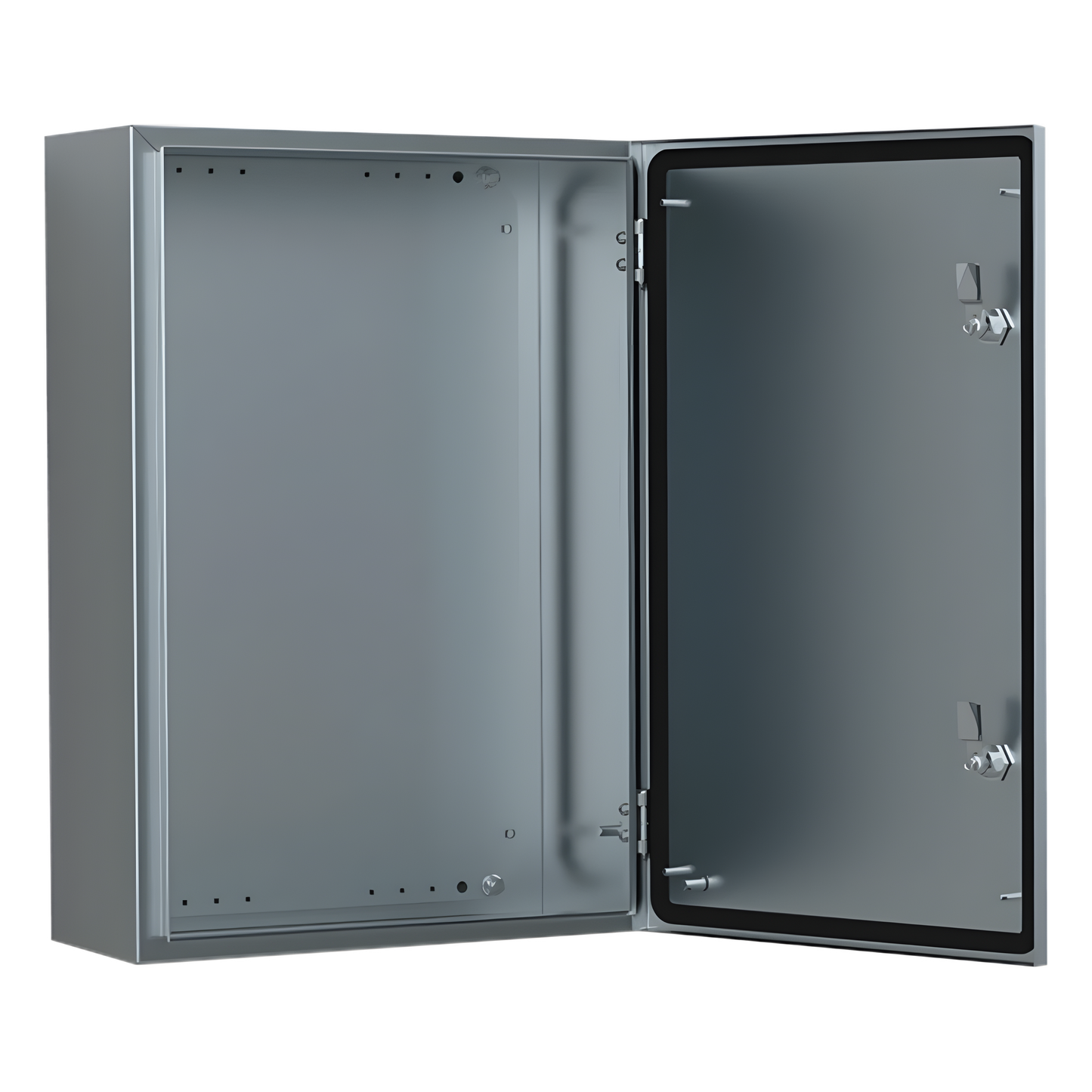 Gabinete de Acero Inoxidable 304L ASR IP66 240x240x150 mm (9.4 x 9.4 x 5.9 in) / 2 Cerraduras / Montaje Placa 2 mm